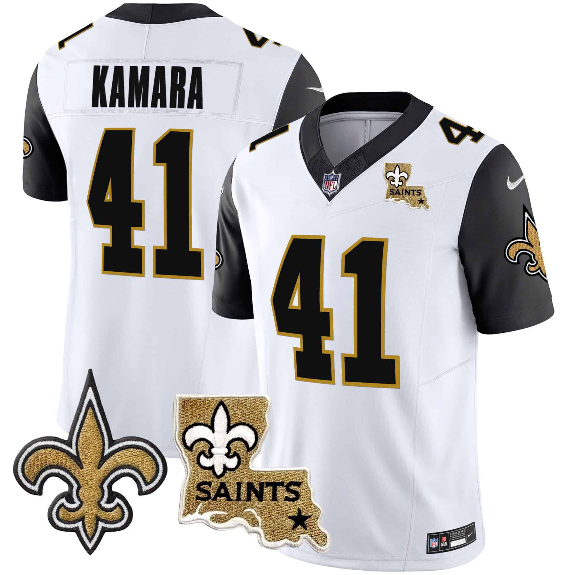 Men New Orleans Saints #41 Kamara White 2024 Nike Vapor Limited NFL Jersey style 2